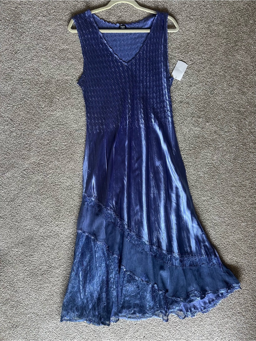 Komarov Textured Sleeveless Midi Dress in Periwinkle Blue